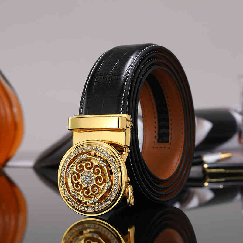 Waist Belt s Buckles Rotary Automatic Buckle Men's Cowhide Versatile Business Luck Jeans