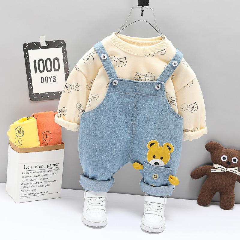Baby Boys Girls Clothing Sets 2021 Spring Toddler Infant Casual Clothes Bear T Shirt Overalls Children Kids Costume, Beige
Baby Boys Girls Clothing Sets 2021 Spring Toddler Infant Casual Clothes Bear T Shirt Overalls Children Kids Costume, Beige