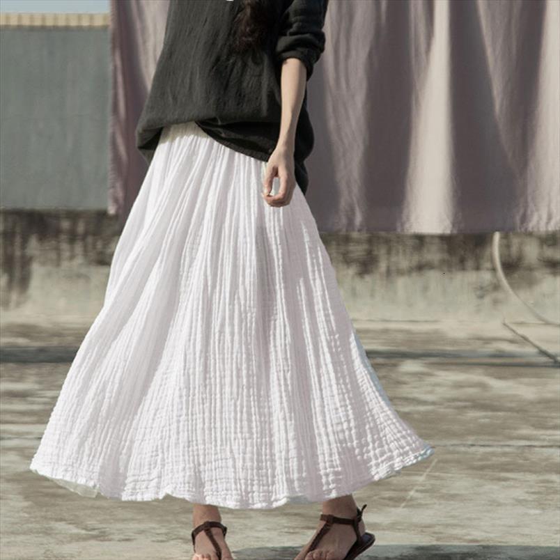 white cotton elastic waist women skirt vintage spring summer casual soft cloths a line, Black
white cotton elastic waist women skirt vintage spring summer casual soft cloths a line, Black