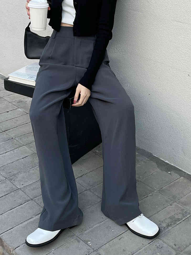 Nomikuma High Waist Elegant Women Suit Pants Causal Solid Long Trousers Spring New Wide Leg Pants Mujer Pantalones 6E088 210427