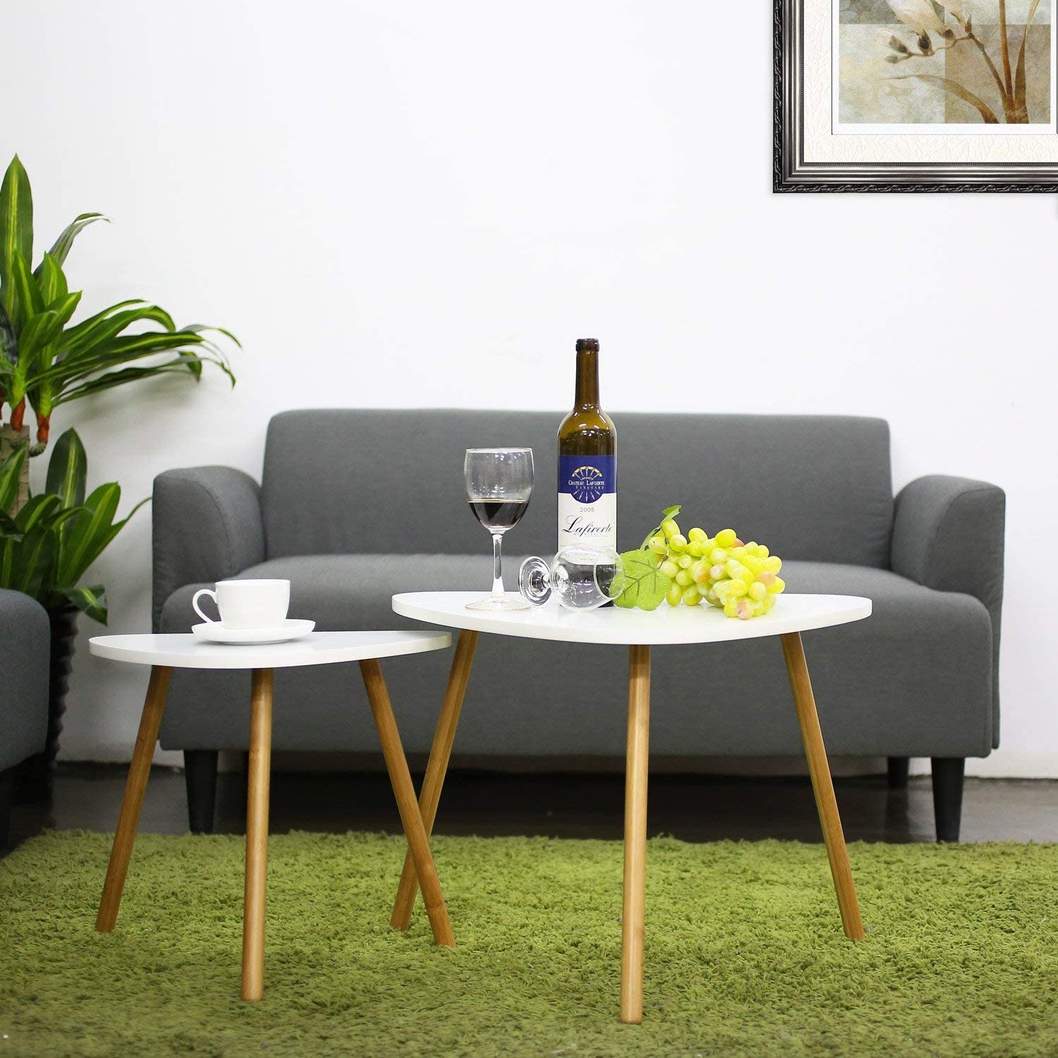 Nesting Coffee Table Set of 2, White Gloss End Tables for Living Room, Home Furniture
Nesting Coffee Table Set of 2, White Gloss End Tables for Living Room, Home Furniture