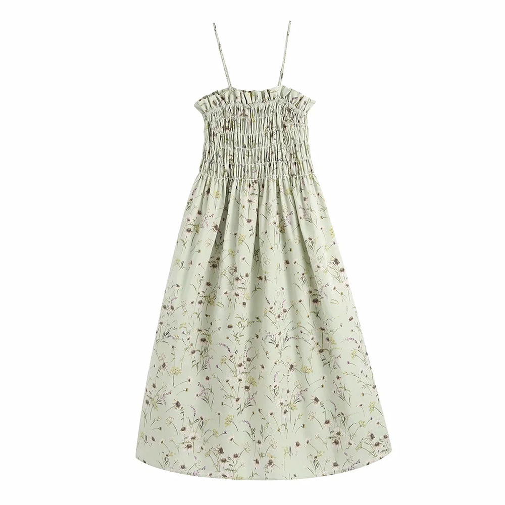 BBWM Summer Green Strapless Elastic Bust Ruffle Dress Women High Waist Spaghetti Female Casual Mini Dress 210520, As picture
BBWM Summer Green Strapless Elastic Bust Ruffle Dress Women High Waist Spaghetti Female Casual Mini Dress 210520, As picture