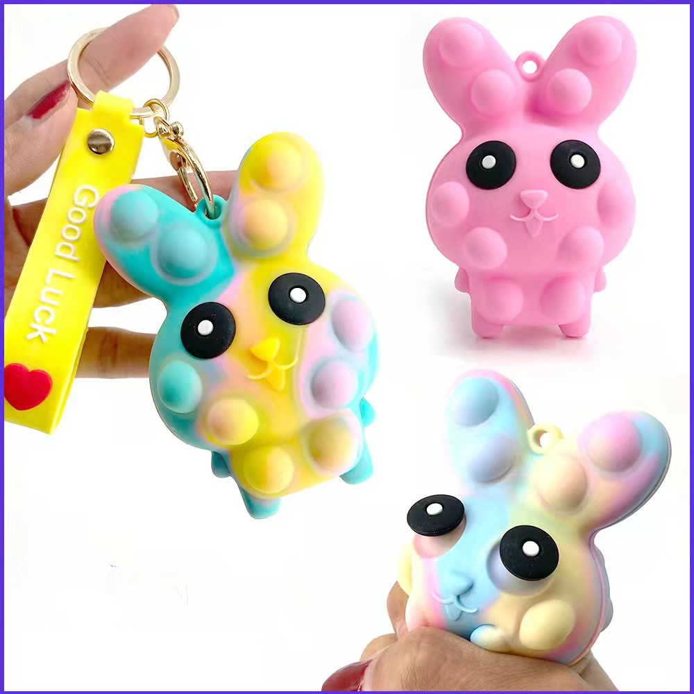 2022 New Fidget Toys Easter Silicone 3D Rabbit Decompression Vent Ball Press Finger Bubble Keychain Backpack Pendant kids toys Gift
2022 New Fidget Toys Easter Silicone 3D Rabbit Decompression Vent Ball Press Finger Bubble Keychain Backpack Pendant kids toys Gift