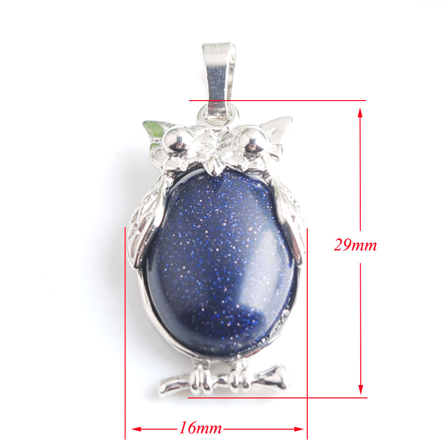 WOJIAER Eagle Animal Pendants Girl Chakra Reiki Natural Lapis Lazuli Oval Convex Gem Stone Beads Women Necklaces Jewelry BM900
