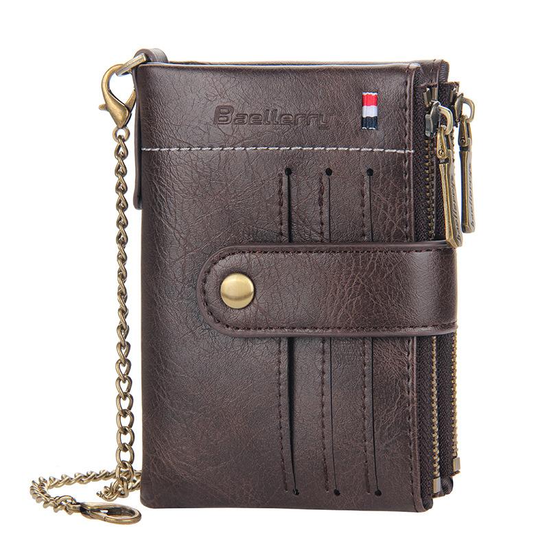 Luxury High Capacity Zipper Men Wallet With Coin Pockets Vintage Short Brand Purse Card Holder Male Chain Money Bag Wallets, Red;black
Luxury High Capacity Zipper Men Wallet With Coin Pockets Vintage Short Brand Purse Card Holder Male Chain Money Bag Wallets, Red;black