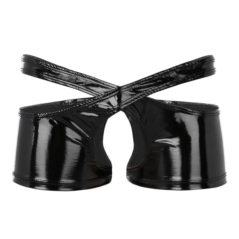 Underpants Mens Lingerie Open Crotch Underwear Wetlook Faux Leather Low Rise Two Symmetrical Halves Boxer Briefs Sexy Panties Set, Black
Underpants Mens Lingerie Open Crotch Underwear Wetlook Faux Leather Low Rise Two Symmetrical Halves Boxer Briefs Sexy Panties Set, Black