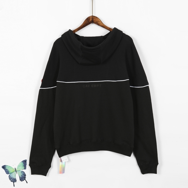 Cavempt White Line Black Samurai Hoodies Men Women High Quality Cotton Sweatshirts CAV EMPT Classic Washed Hooded 210420