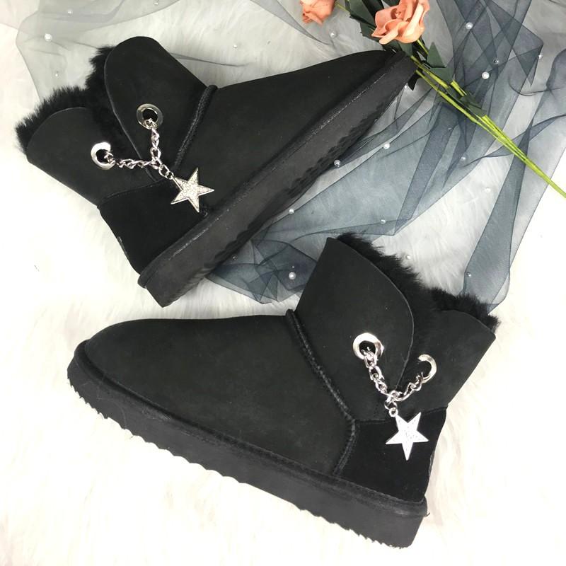 Boots 2021 Fashion Two Bows Real Sheepskin Women's Winter Woman Snow Mid Calf Genuine Women Shoes, Black
Boots 2021 Fashion Two Bows Real Sheepskin Women's Winter Woman Snow Mid Calf Genuine Women Shoes, Black