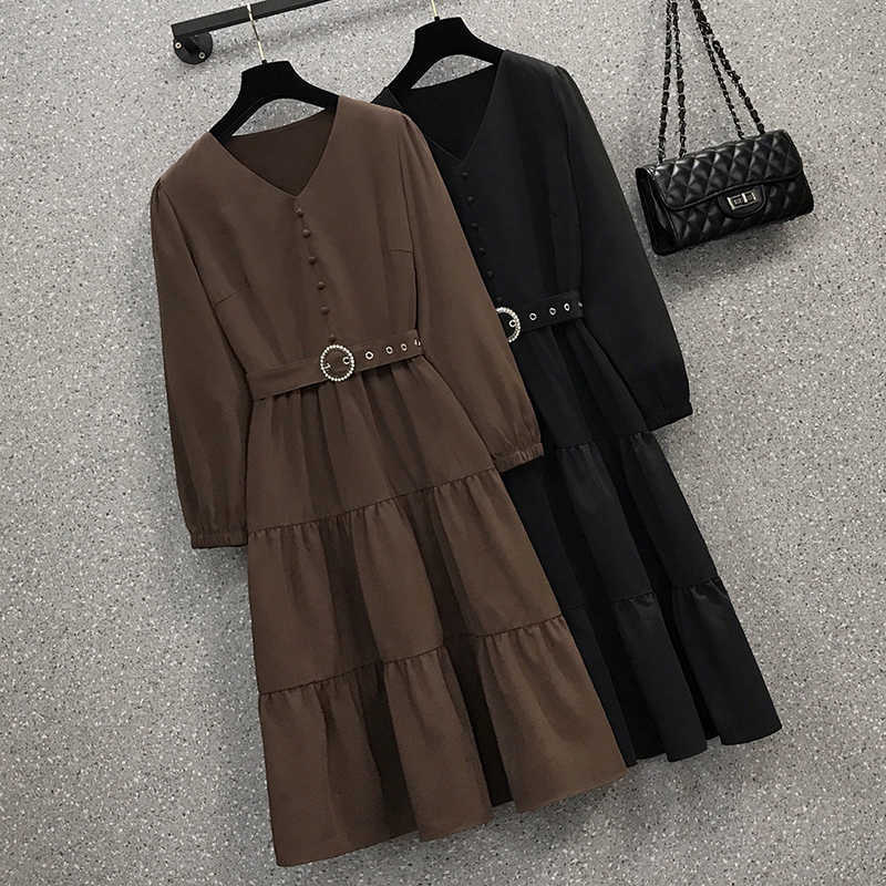 office ladies elegant Corduroy dress with belt women long sleeve french vintage korean dresses spring autumn A-line vestido 210604, Black
office ladies elegant Corduroy dress with belt women long sleeve french vintage korean dresses spring autumn A-line vestido 210604, Black