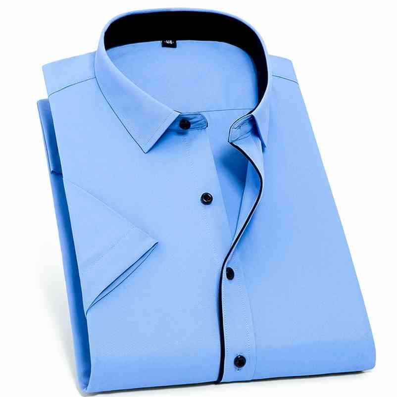 Plus Size 8XL 7XL Summer Men Shirt Short Sleeved Fashion Solid Twill Male Shirts Formal Business White Camisa Masculina Clothing 210708, D364
Plus Size 8XL 7XL Summer Men Shirt Short Sleeved Fashion Solid Twill Male Shirts Formal Business White Camisa Masculina Clothing 210708, D364