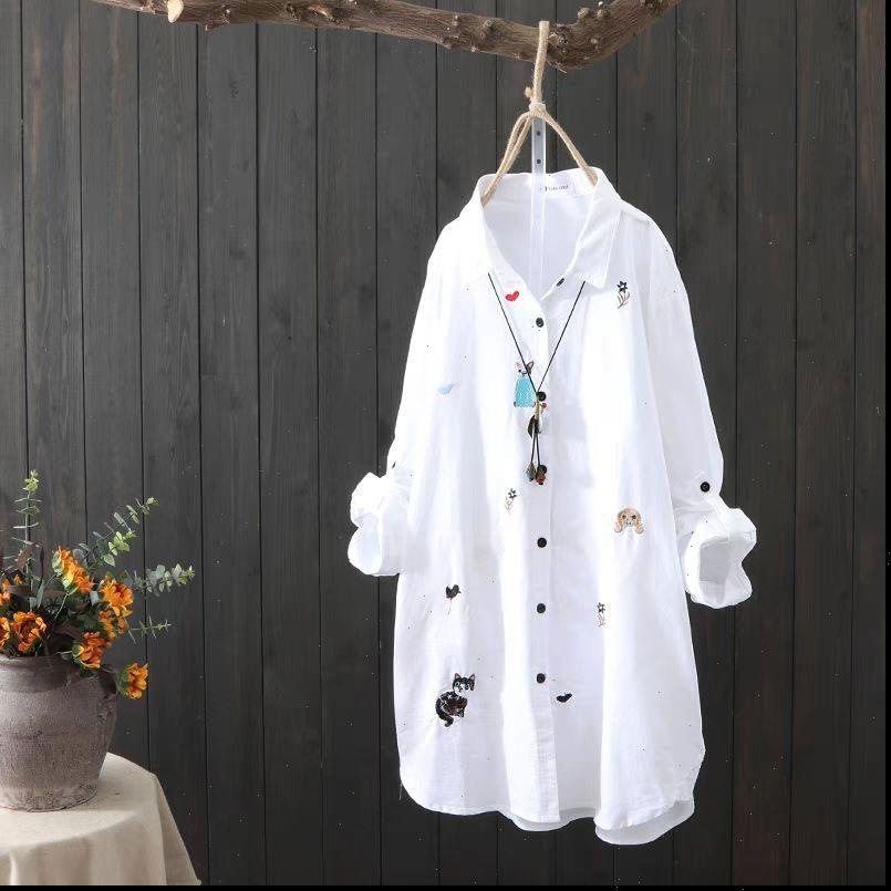 100% Cotton Spring Autumn White Women Shirt Plus Size Long Sleeve Loose Casual Blouse Womens Animal Shirts D200
100% Cotton Spring Autumn White Women Shirt Plus Size Long Sleeve Loose Casual Blouse Womens Animal Shirts D200