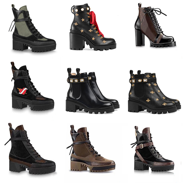 Women Designer Boots Laureate Platform Martin Desert Boot Flamingos Love Arrow 100% Real Leather Medal Coarse Non-Slip Winter Shoes Size US5-11, Black
Women Designer Boots Laureate Platform Martin Desert Boot Flamingos Love Arrow 100% Real Leather Medal Coarse Non-Slip Winter Shoes Size US5-11, Black