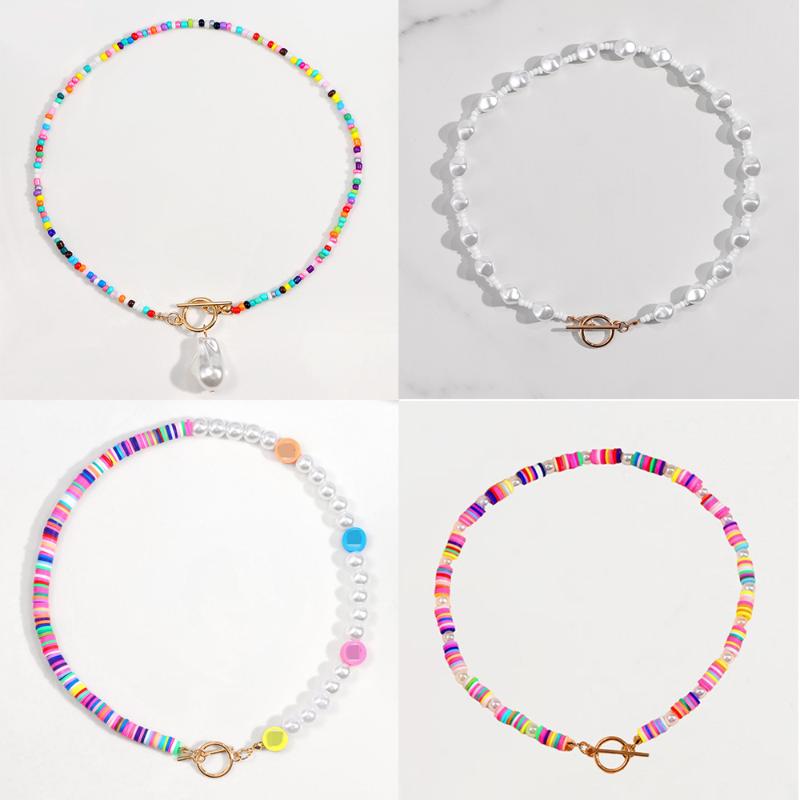Chokers 2021 Trend OT Clasp Pearl Choker Rainbow Beaded Necklace For Women Clay Bead Lasso Handmade Boho Y2K Summer Jewelry
Chokers 2021 Trend OT Clasp Pearl Choker Rainbow Beaded Necklace For Women Clay Bead Lasso Handmade Boho Y2K Summer Jewelry
