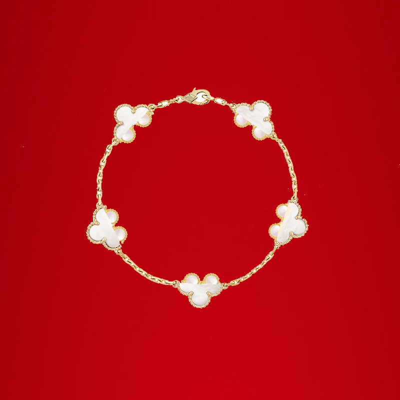 Classic 18K gold four-leaf clover bracelet chain for women is fashionable and of high quality 001
Classic 18K gold four-leaf clover bracelet chain for women is fashionable and of high quality 001