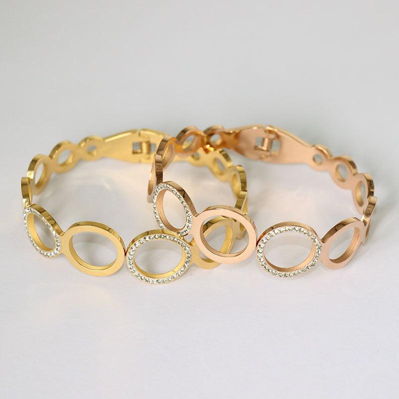 Bangle Women 18k Gold Steel Stainless Diamond Bracelet Multi-Circle Rose Net Red Same Style Simple Jewelry
Bangle Women 18k Gold Steel Stainless Diamond Bracelet Multi-Circle Rose Net Red Same Style Simple Jewelry