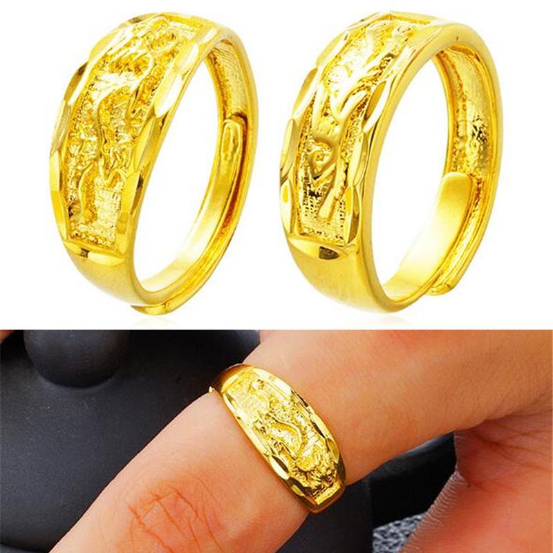 Wedding Rings Men Dragon Ring Couple Chinese Style Open Phoenix Gold Color Adjustable Jewelry Women Lovers' Gift
Wedding Rings Men Dragon Ring Couple Chinese Style Open Phoenix Gold Color Adjustable Jewelry Women Lovers' Gift