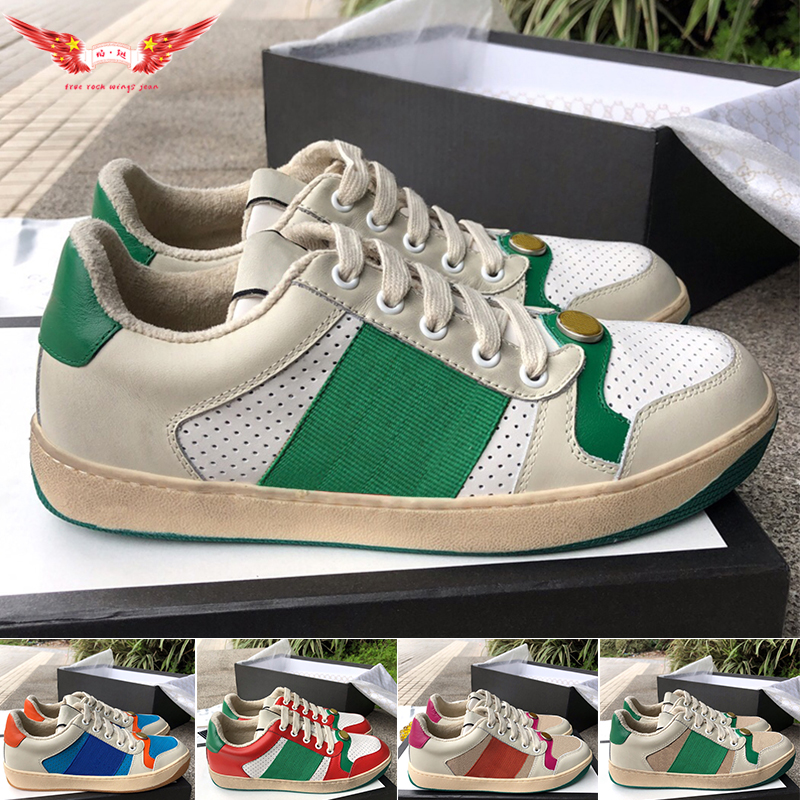 Luxury Designer Brand Mens Women Screener leather sneaker Fashion Casual Mens Dress shoes size 35-44 Free DHL shipping