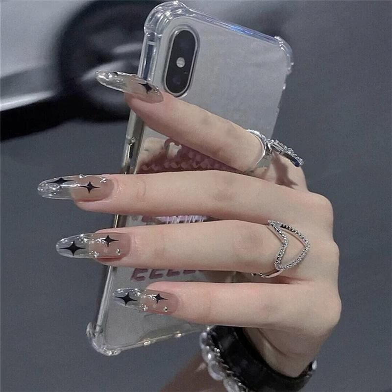 False Nails 24pcs Full Cover Nail Tips 2021 Style Black Brown Transparent Stiletto French Pearl Fake, Red;gold
False Nails 24pcs Full Cover Nail Tips 2021 Style Black Brown Transparent Stiletto French Pearl Fake, Red;gold