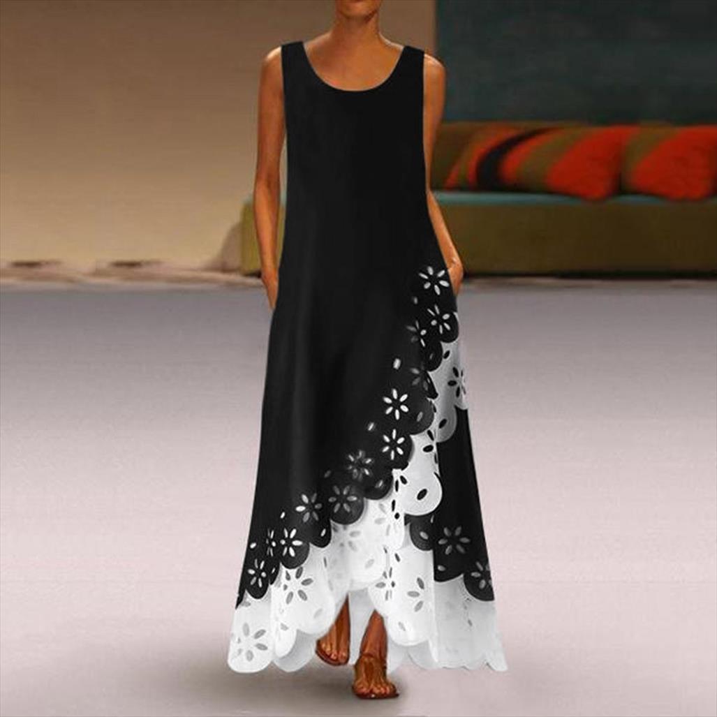 maxi s 5xl bohemian summer women dress sleeveless print round neck beach vestido, Black;gray
maxi s 5xl bohemian summer women dress sleeveless print round neck beach vestido, Black;gray