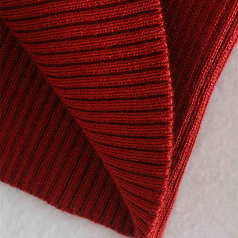 Women Long Sleeved Square Necked Warm Female Slimming Knit Sweater Top With 210521