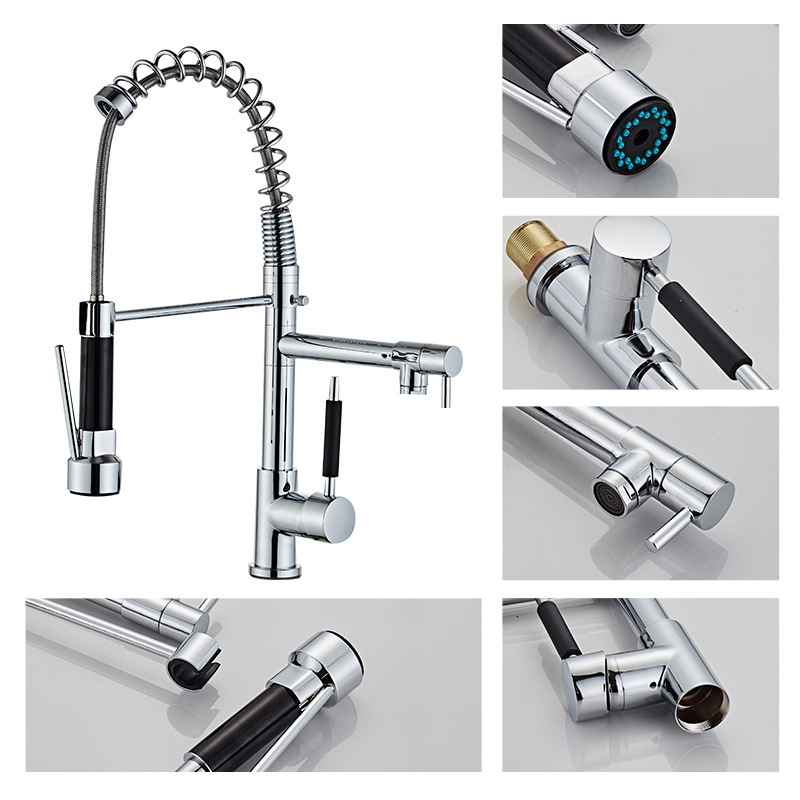 High pressure double spring kitchen faucet pull-out cold and hot sink vegetable washing basin telescopic shower faucets
High pressure double spring kitchen faucet pull-out cold and hot sink vegetable washing basin telescopic shower faucets