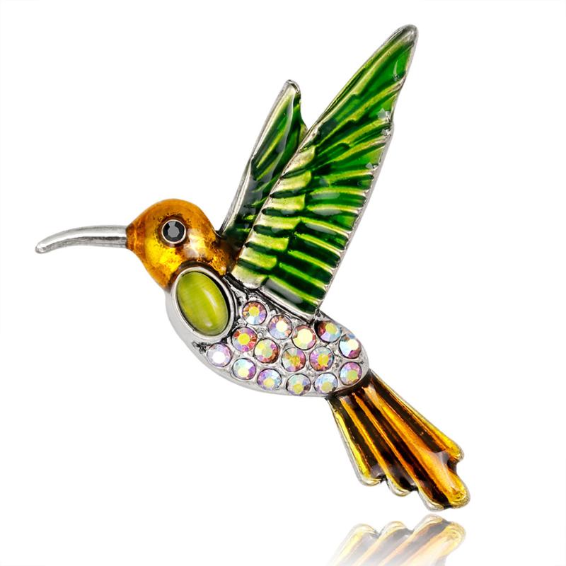 

Pins, Brooches I-Remiel High-end Ladies' Fashion Animal Hummingbird Enamel Brooch Pin Bird For Women Dress Shirt Clothing Accessories