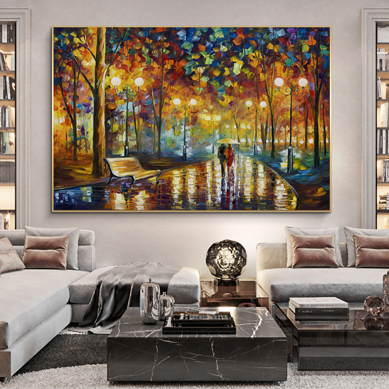 Abstract Boat Ship Posters Sail Landscape Painting Canvas Prints Wall Art for Living Room Modern Sofa Home Decor Tree Rain Sea