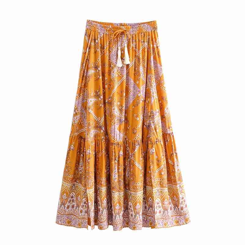 Summer long print Skirts Women Vintage Floral Print Chiffon Pleated Elastic High Waist Casual Midi 210524, Orange
Summer long print Skirts Women Vintage Floral Print Chiffon Pleated Elastic High Waist Casual Midi 210524, Orange