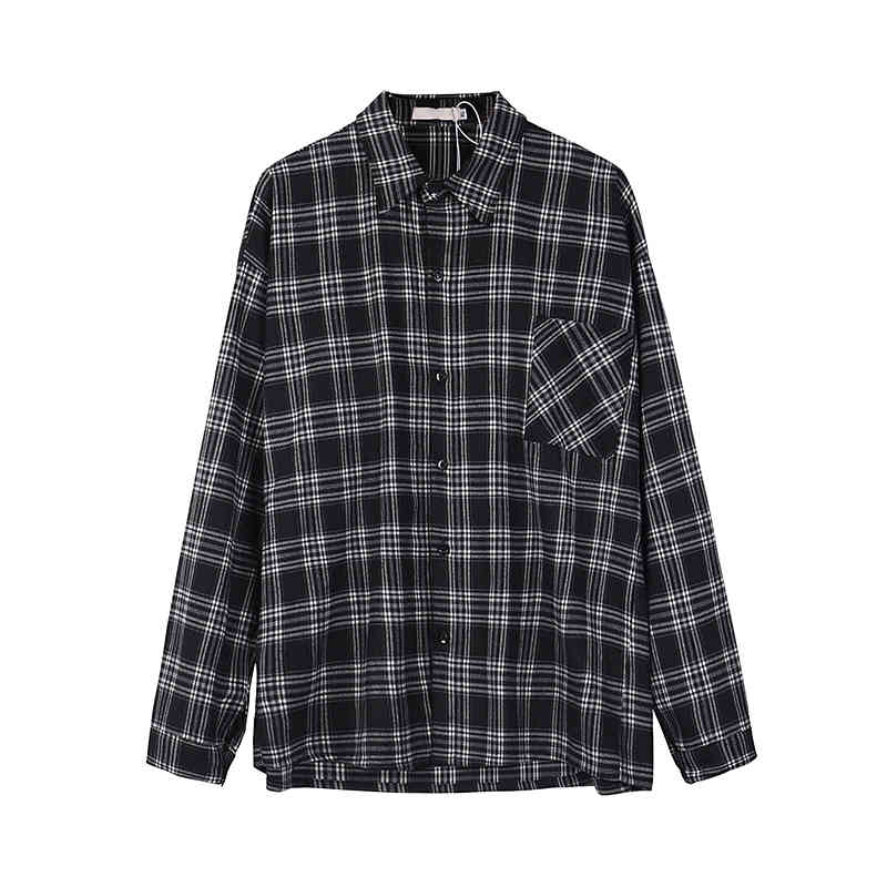 IEFB men's wear vintage long sleeve plaid shirts spring chic classic casual loose blouse tops 9Y6704 210524