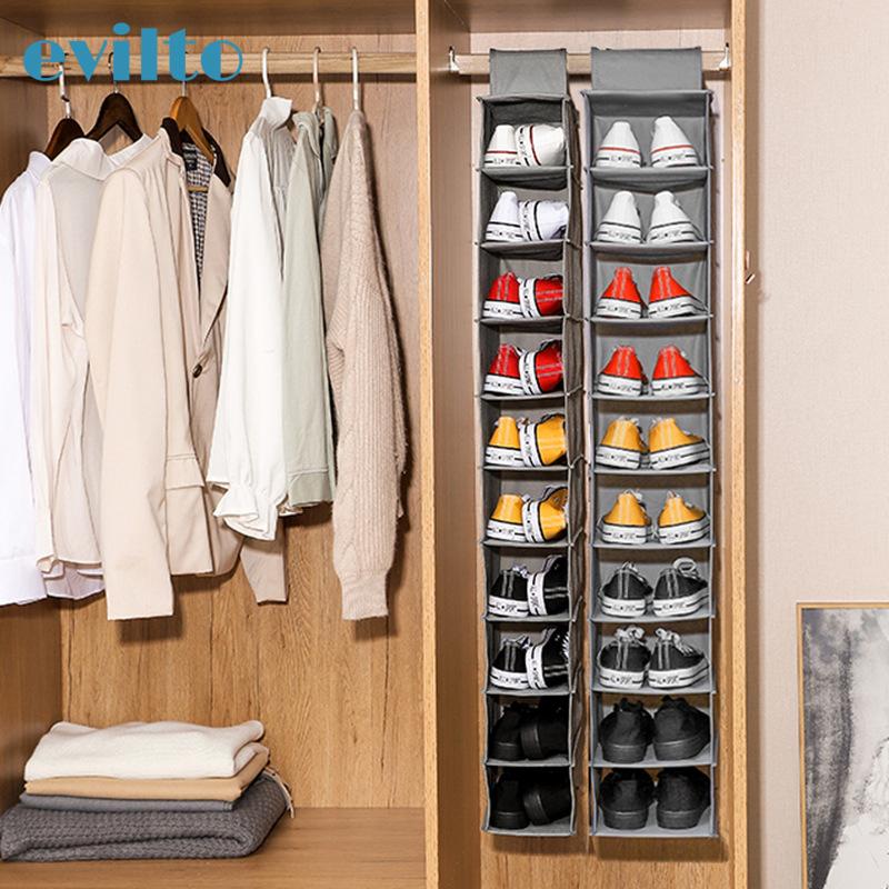 Storage Boxes & Bins 10 Layers Wardrobe Hanging Bag Bedroom Closet Organizer Clothes Door Pocket Portable Shoes Underwear