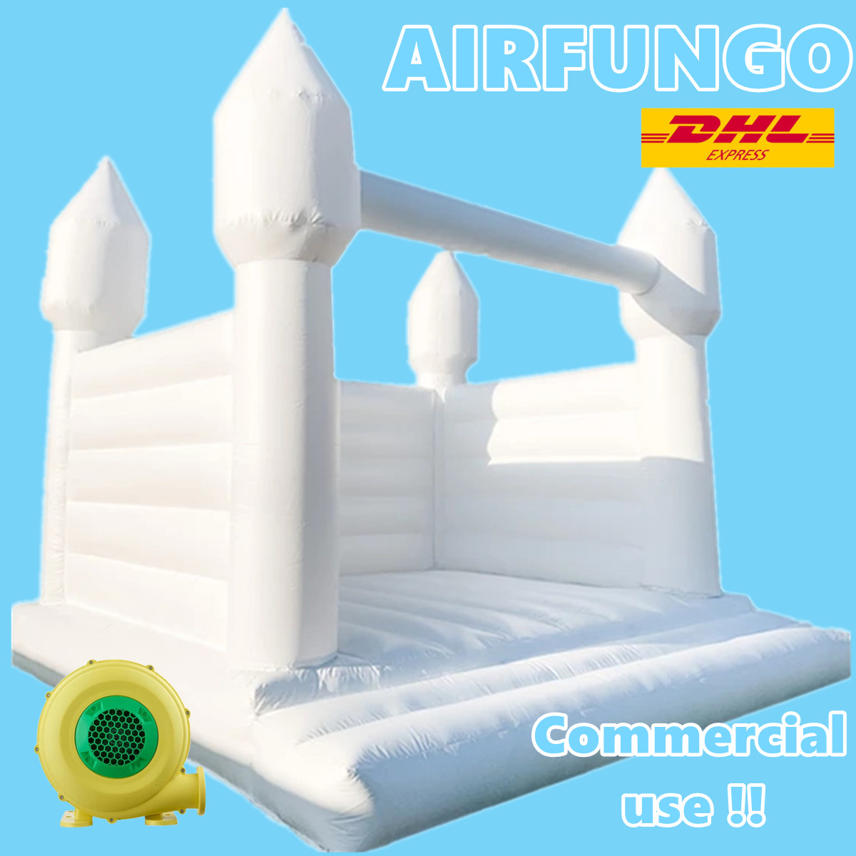 Commercial Inflatable White Wedding Jumper PVC Playhouse Bouncy Castle/Moon Party House/Bridal Bounce Event Jumping Bouncers With 750W Blower For Rental Business
Commercial Inflatable White Wedding Jumper PVC Playhouse Bouncy Castle/Moon Party House/Bridal Bounce Event Jumping Bouncers With 750W Blower For Rental Business