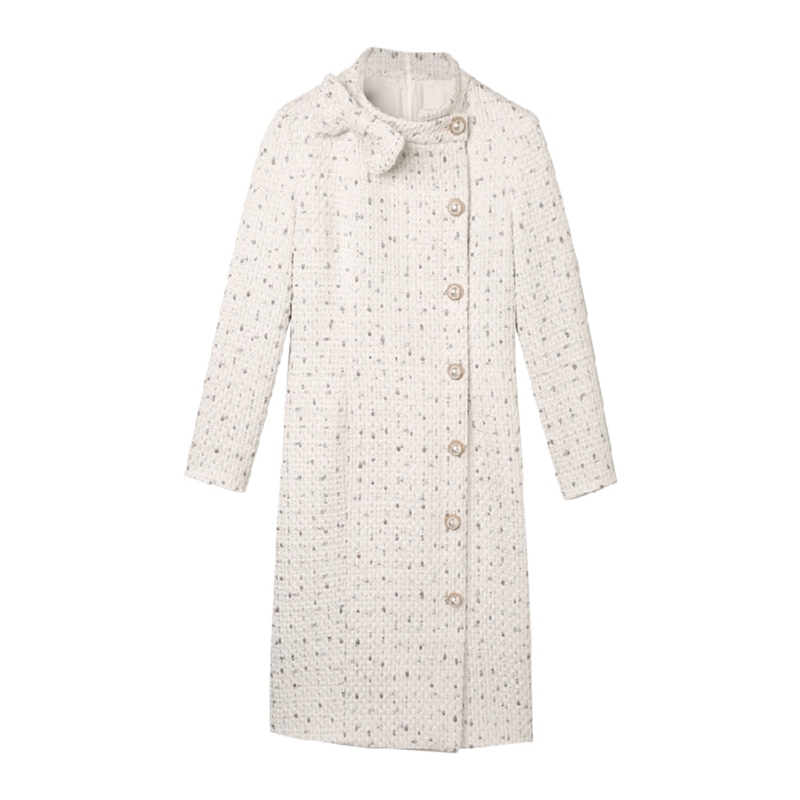 Arrival Winter Runway Long Sleeve Tweed Dress Autumn Chic Women Elegant Slim Vintage Casual Woolen Dresses Vestidos 210515