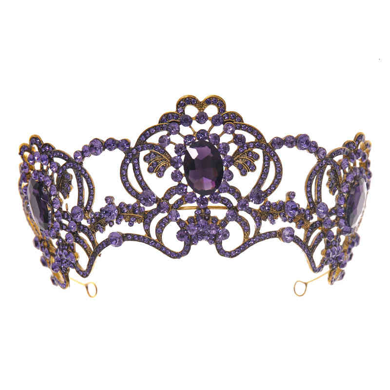 Wedding Hair Jewelry Accessories Amethyst Crown Hoop Selling Headdress Bride Dress