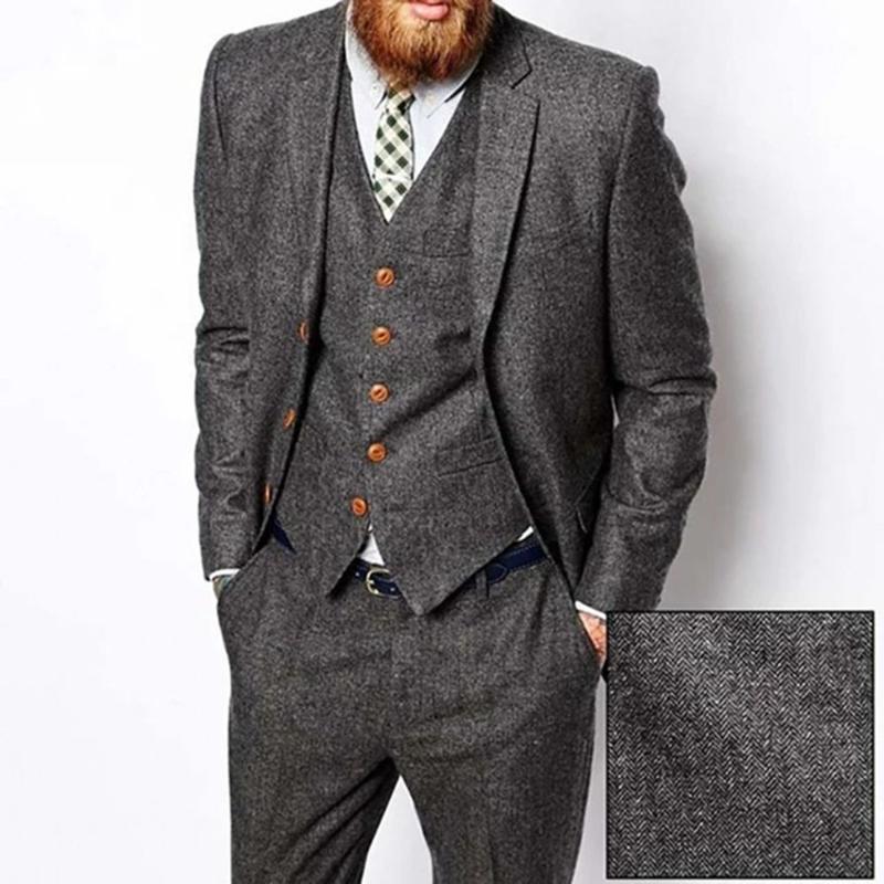 Classic Grey Men's Suits Herringbone 3 Piece Blazer&Vest&Pants Set Smoking Business Work Wear Custom Made Wedding Groomsman & Blazers, Navy blue
Classic Grey Men's Suits Herringbone 3 Piece Blazer&Vest&Pants Set Smoking Business Work Wear Custom Made Wedding Groomsman & Blazers, Navy blue