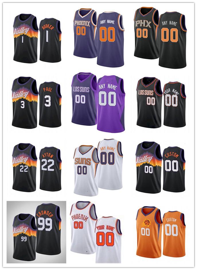 Mens Womens Youth Chris 3 Paul Devin 1 Booker Jae 99 Crowder Deandre 22 Ayton Custom Black white purple Basketball Jerseys, Colour
Mens Womens Youth Chris 3 Paul Devin 1 Booker Jae 99 Crowder Deandre 22 Ayton Custom Black white purple Basketball Jerseys, Colour