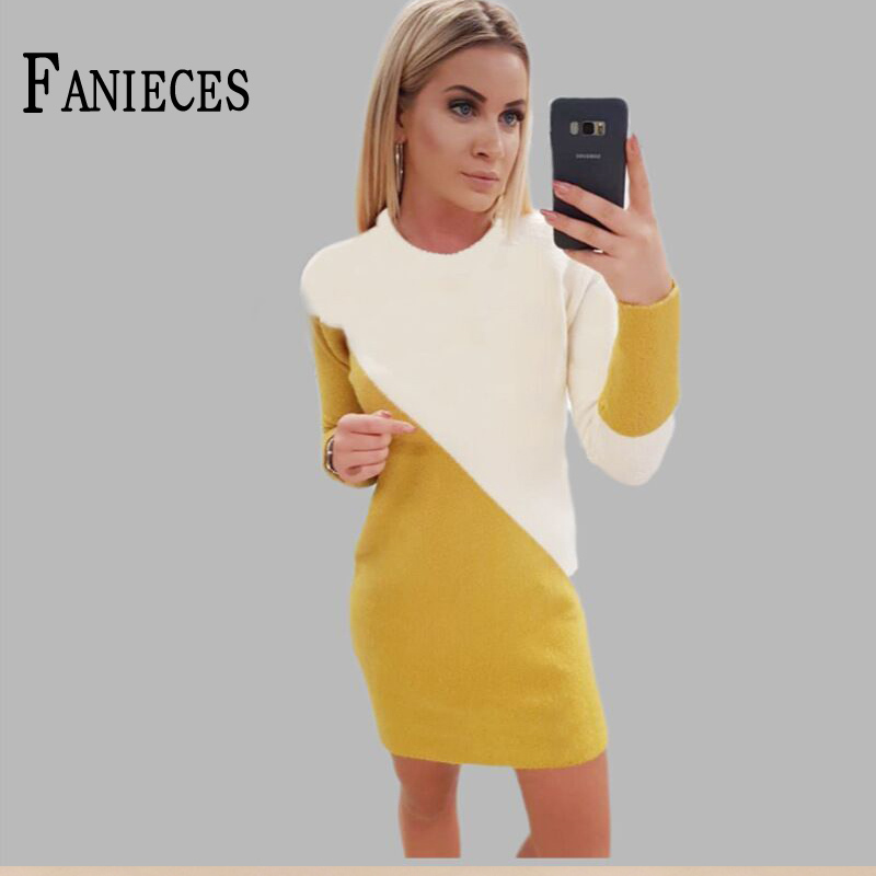 INS Spring Autumn Women Sweater Dresses Long-Sleeved O Neck Mixed Color Knitted Casual Mini Dress Vestidos de mulher robe 210520, White
INS Spring Autumn Women Sweater Dresses Long-Sleeved O Neck Mixed Color Knitted Casual Mini Dress Vestidos de mulher robe 210520, White
