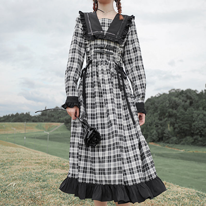 QWEEK Gothic Lolita Dress Goth Plaid Dress Gothic Style Kawaii Lolita Cute Midi Dress Mall Goth Gothic Accessories Mori Girl, Black
QWEEK Gothic Lolita Dress Goth Plaid Dress Gothic Style Kawaii Lolita Cute Midi Dress Mall Goth Gothic Accessories Mori Girl, Black