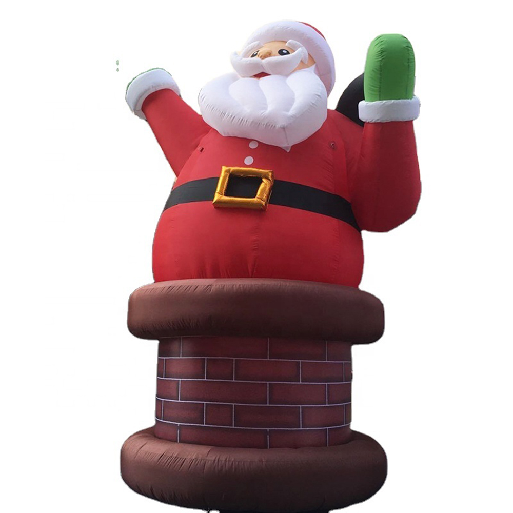 Giant Inflatable Santa Claus For Christmas gathering Decoration, Father man Climbing from chimney