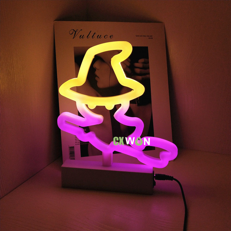 Halloween Decoration LED Neon Sign Light Indoor Night Table Lamp with Battery or USB Powered for Party Home Room