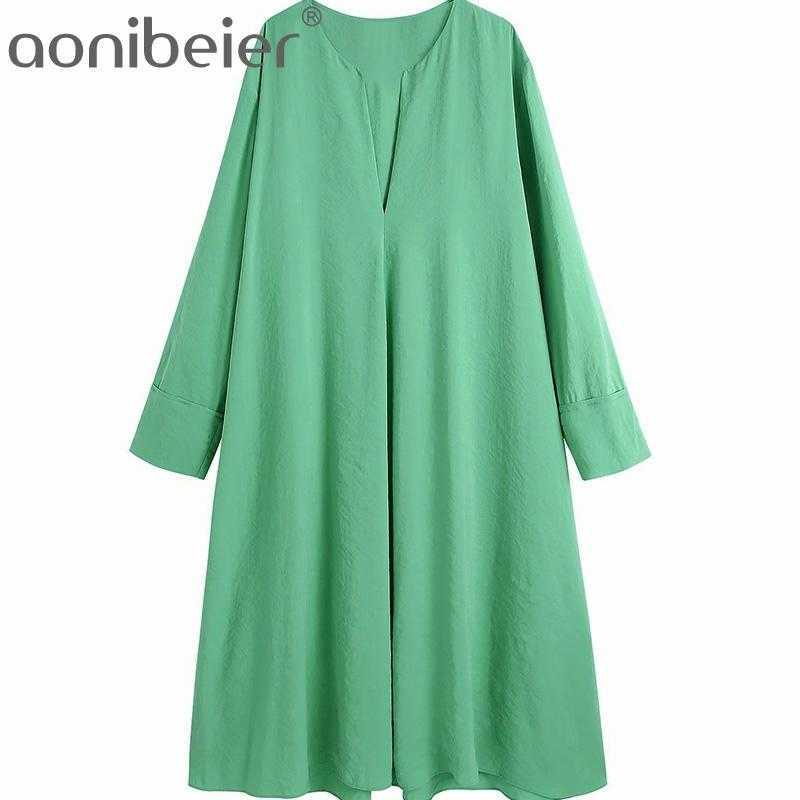 Green Casual Loose Women Long Shirt Dress Spring Summer Fashion Sleeve V Neck Swing Midi Female Robe 210604, Gr
Green Casual Loose Women Long Shirt Dress Spring Summer Fashion Sleeve V Neck Swing Midi Female Robe 210604, Gr