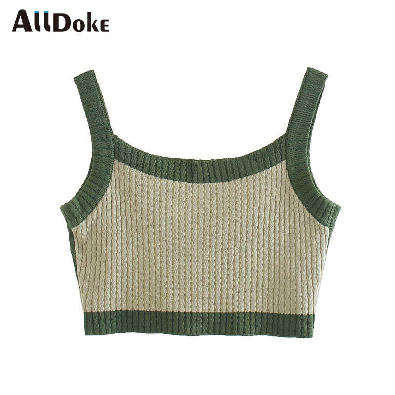 ALLDOKE floral embroidery crop tops women summer strap sleeveless vintage cropped feminino streetwear casual tops camisole 210625