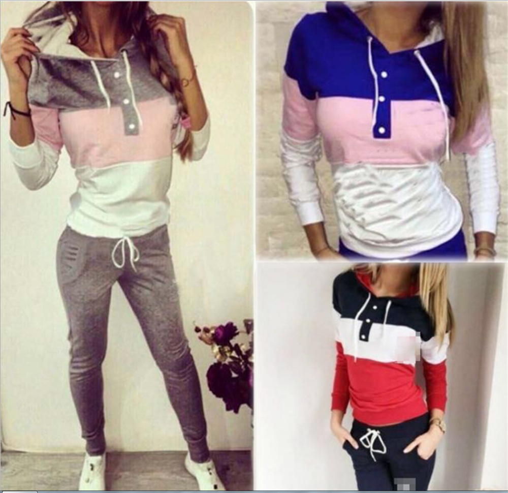 New Womens Active Tracksuits Lady Panelled Hoodies and Pants Spring Winter Casual Female Letter Printed Sports Set Ladies Outfit Clothes 2 Pieces Sets Size S-XL, Customize
New Womens Active Tracksuits Lady Panelled Hoodies and Pants Spring Winter Casual Female Letter Printed Sports Set Ladies Outfit Clothes 2 Pieces Sets Size S-XL, Customize