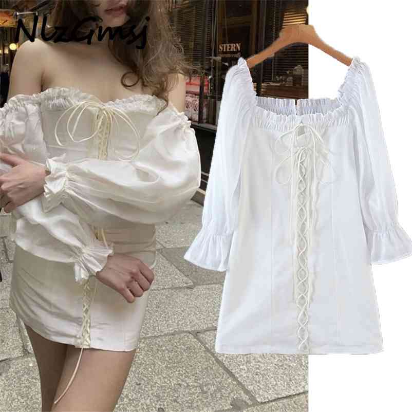 Dres Elegant sexy lace up bodycon dress summer white short mini Casual beach cool vestidos 210628, As picture
Dres Elegant sexy lace up bodycon dress summer white short mini Casual beach cool vestidos 210628, As picture