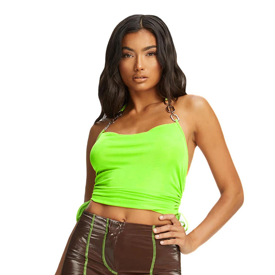 Summer Fashion Black Hater Backless Mini Tops For Women Sexy Sleeveless Club Party Out Wear Lady Shirts Crop 210423