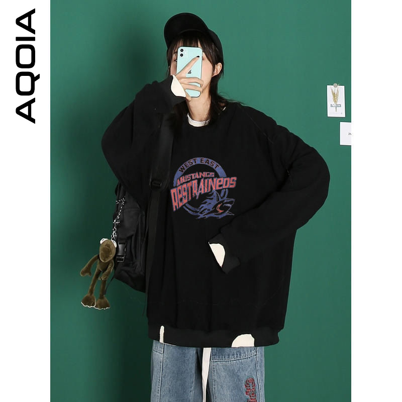 Streetwear O Neck Loose Hole Women's Sweatshirts Fake two Pieces Women Oversize Thin Sweatshirt Autumn Female Pullover 210521, Black
Streetwear O Neck Loose Hole Women's Sweatshirts Fake two Pieces Women Oversize Thin Sweatshirt Autumn Female Pullover 210521, Black