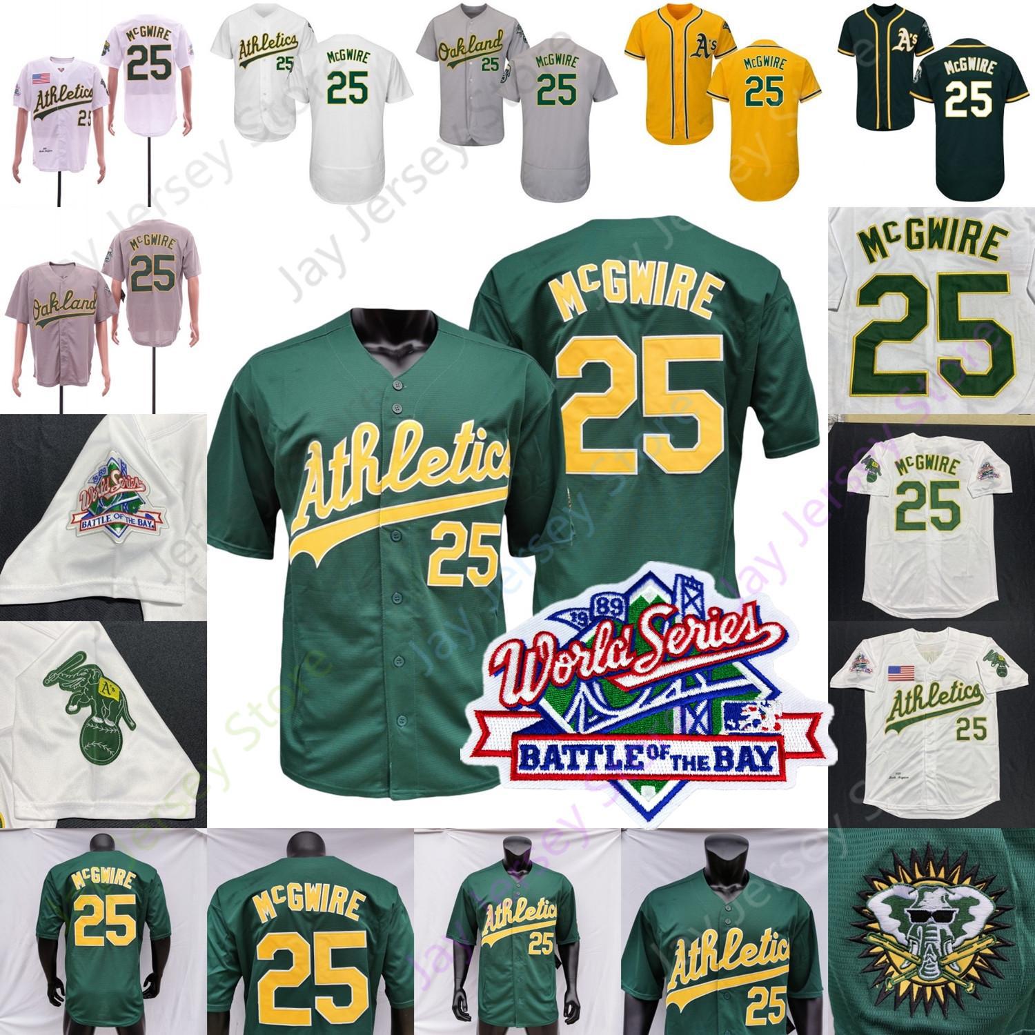 Mark 25 McGwire Jersey 1989 Home Away White Grey Green Yellow Button Pullover All Stitched, Blue;black
Mark 25 McGwire Jersey 1989 Home Away White Grey Green Yellow Button Pullover All Stitched, Blue;black