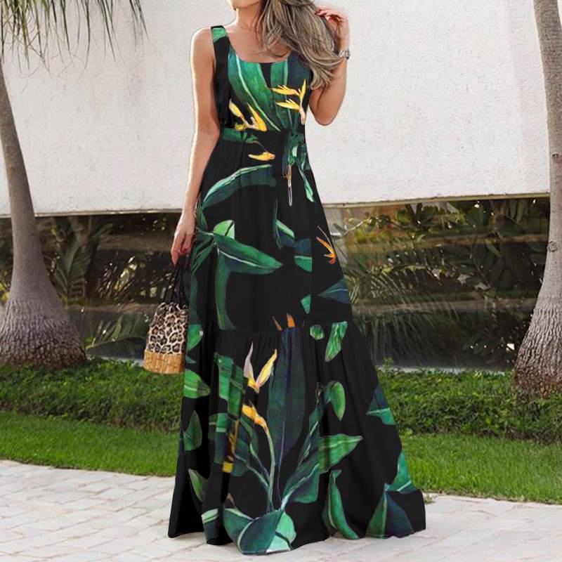 2021celmia bohemian dress women summer sundress sleeveless vintage floral print casual loose ruffles party robe belted vestidos 5xl, Black;gray
2021celmia bohemian dress women summer sundress sleeveless vintage floral print casual loose ruffles party robe belted vestidos 5xl, Black;gray