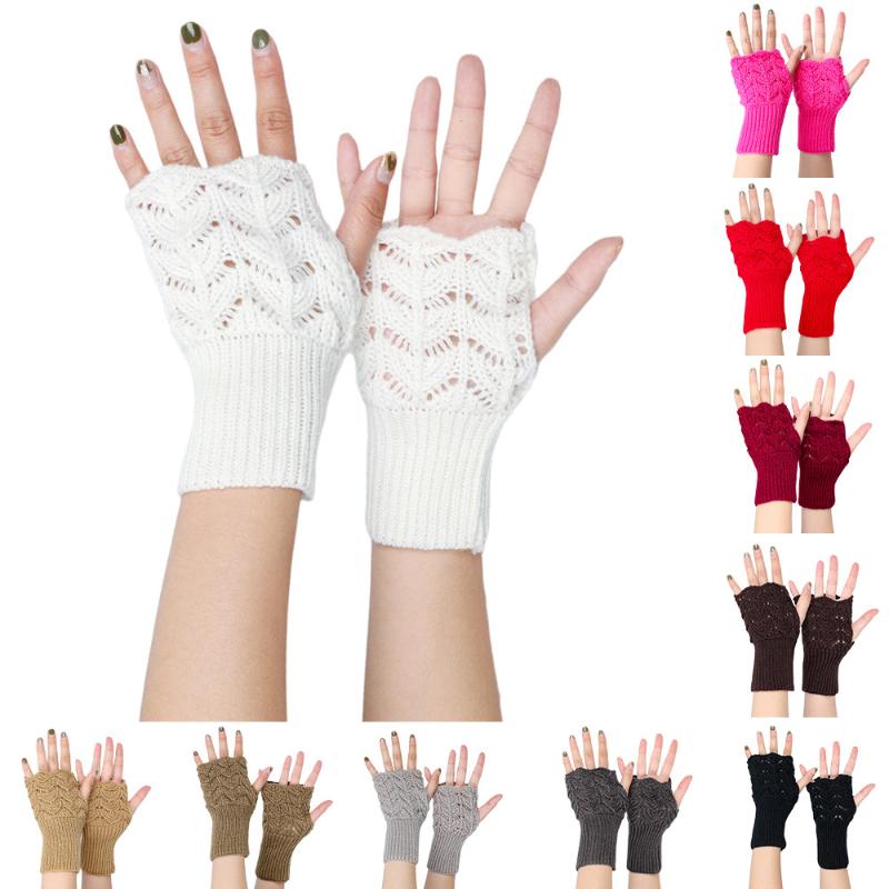Five Fingers Gloves 1Pair Solid Color Half Finger Fingerless Women Wrist Crochet Knitting Hollow Heart Mitten Female Winter Warm Workout Glo, Blue;gray 
Five Fingers Gloves 1Pair Solid Color Half Finger Fingerless Women Wrist Crochet Knitting Hollow Heart Mitten Female Winter Warm Workout Glo, Blue;gray