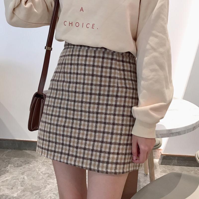 Skirts Spring Autumn Korean Sweet Plaid Women Preppy Style High Waist A-line Thin Skirt Female Chic All Match Woolen Saias, Gray
Skirts Spring Autumn Korean Sweet Plaid Women Preppy Style High Waist A-line Thin Skirt Female Chic All Match Woolen Saias, Gray