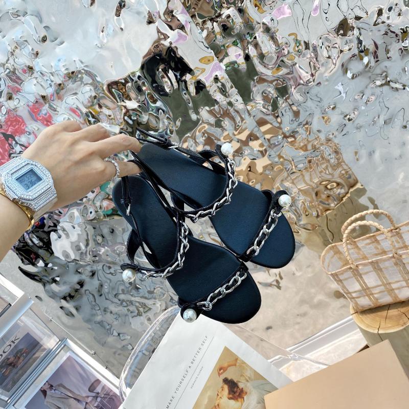 Sandals Kmeioo Summer Dress Shoes Women Pearl Flat Sandal Ankle Strap Chain Flats Black White Shoe For Casual
Sandals Kmeioo Summer Dress Shoes Women Pearl Flat Sandal Ankle Strap Chain Flats Black White Shoe For Casual